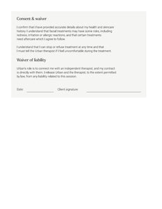 Facial Consultation Form - Downloadable file