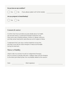 Lashes Consultation Form - downloadable file