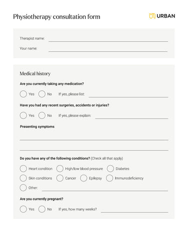 Physiotherapy Consultation Form - Downloadable file