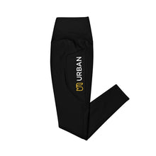 Load image into Gallery viewer, Black Leggings with Urban Logo on left pocket