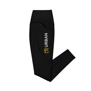 Black Leggings with Urban Logo on left pocket