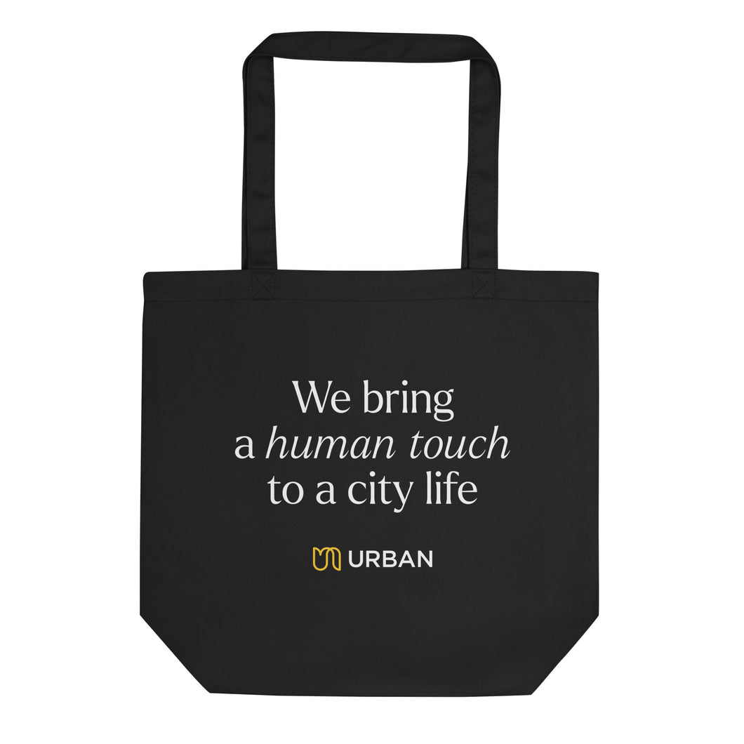 Organic Tote Bag with printed 'Human Touch' Slogan