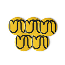 Load image into Gallery viewer, Yellow Pin Badges with Black Urban Tulip Logo