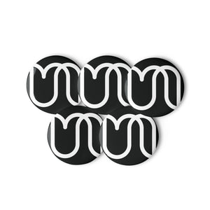Black Pin Badges with White Urban Tulip Logo