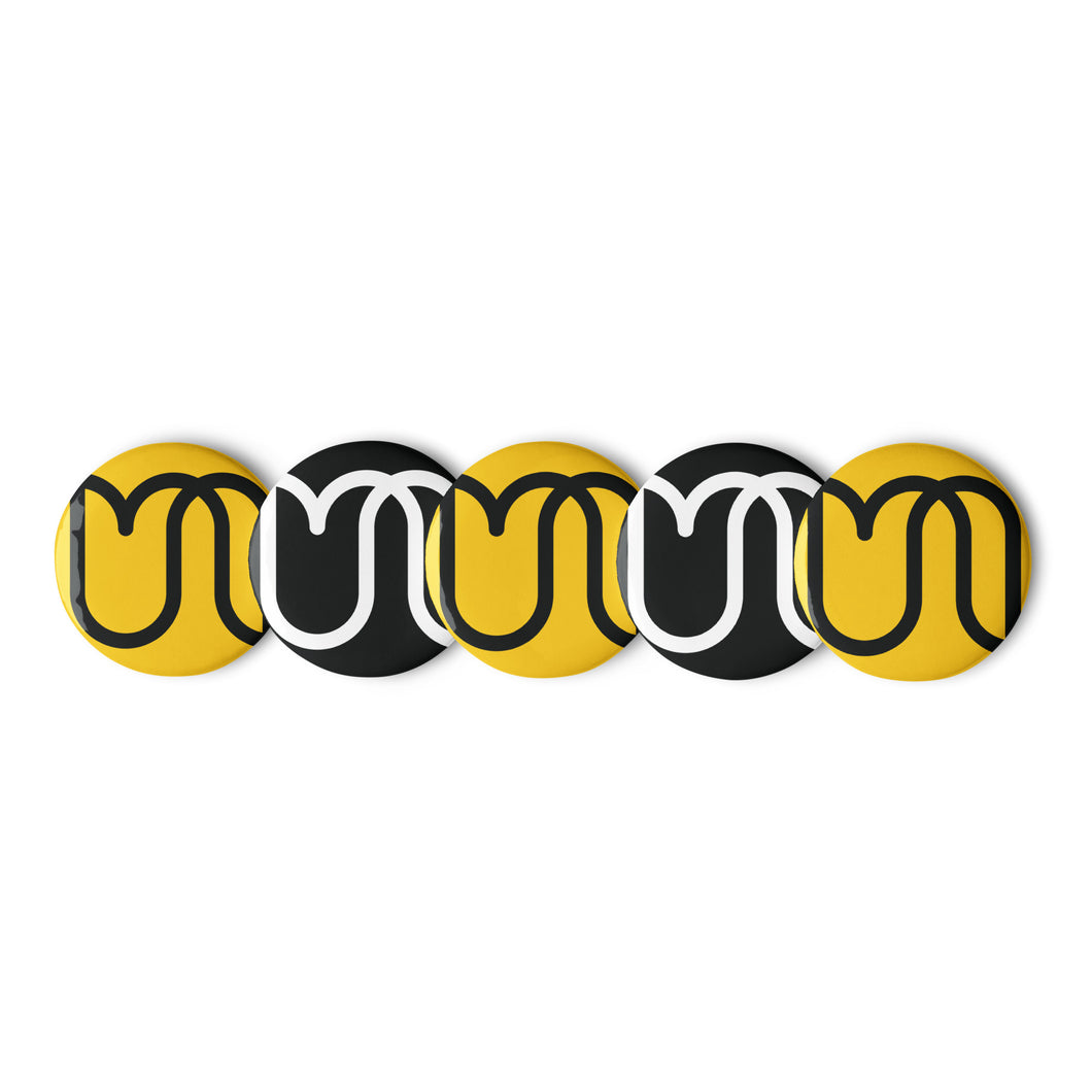 Mix of Black and Yellow Pin Badges with Urban Tulip Logo