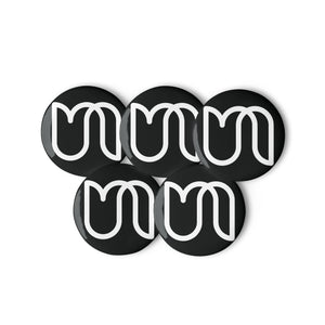 Black Pin Badges with White Urban Tulip Logo