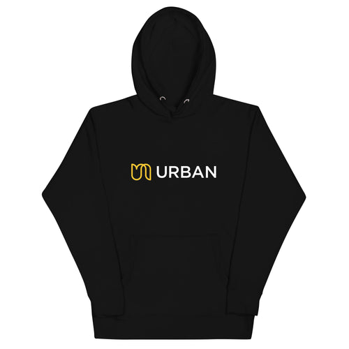 Black Urban Front Printed Full Logo - Hoodie - Unisex