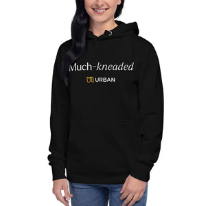 Black Hoodie - Front Printed 'Much Kneaded' Slogan - Unisex